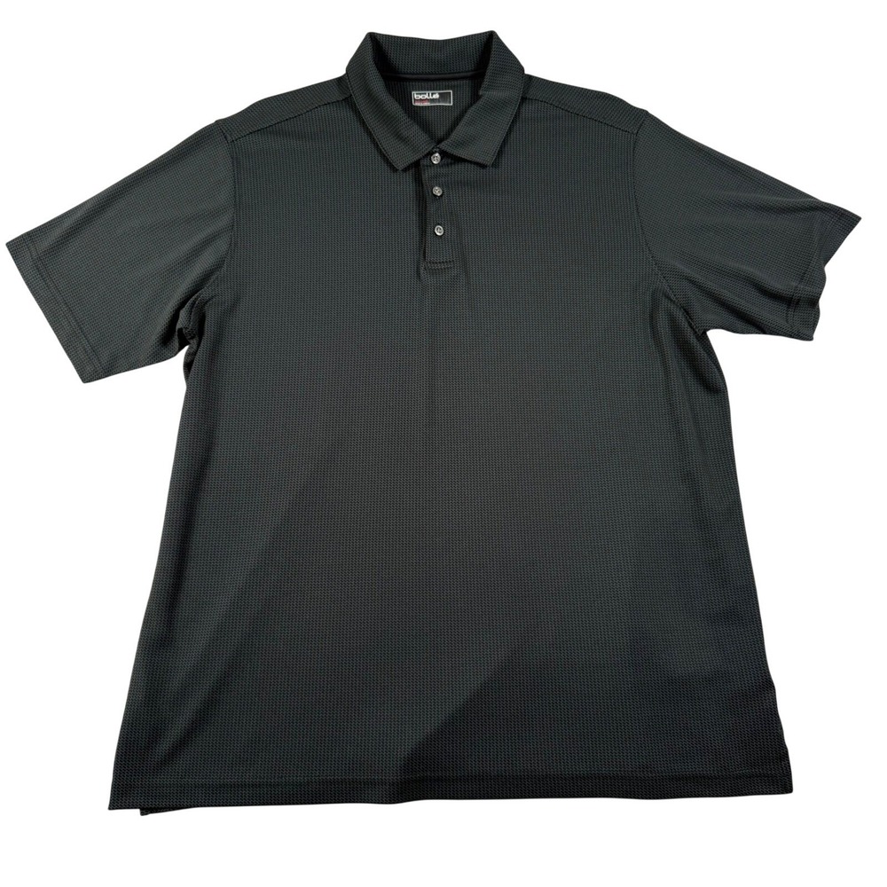 Bolle Mens XXL Performance Golf Polo Shirt Charcoal Grey Textured Short Sleeve